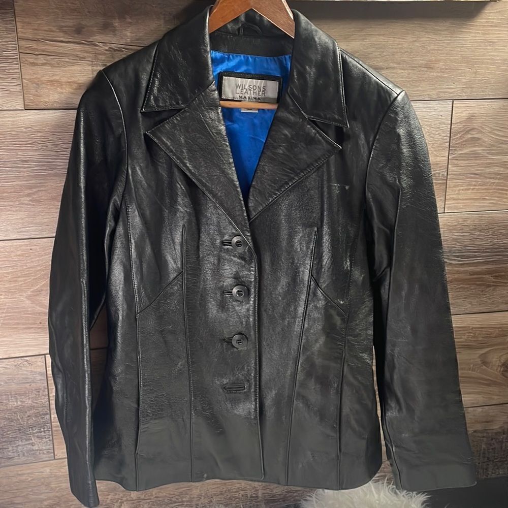 Wilsons Leather Maxima Ladies Waist Jacket, Size Medium, Black